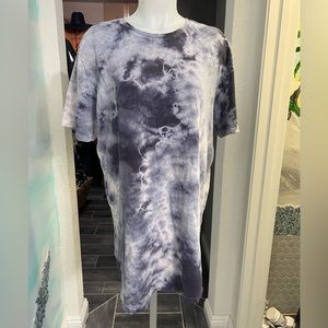 Pacsun Dark Blue Tie Dye T-Shirt Dress